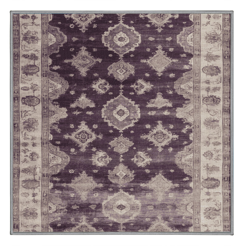 Machine Washable Overdyed Gray Area Rug, Square 3'