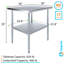 Table en acier inoxydable 30 po x 36 po