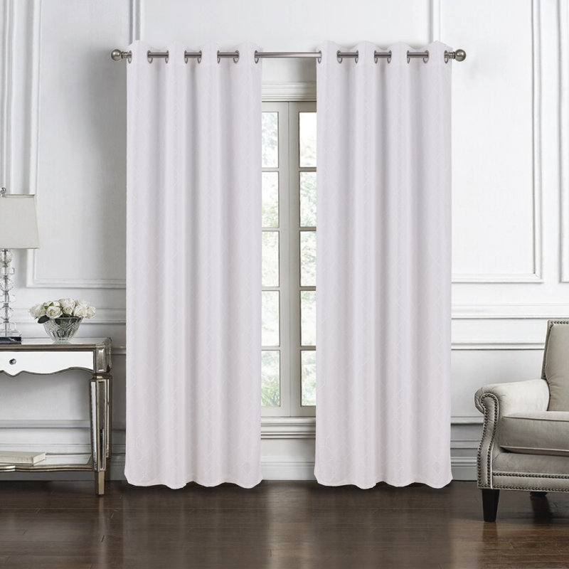 Rideau tissé en jacquard, Blanc