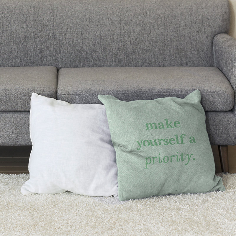 Coussin de sol « self », H 28 po x l 28 po, Vert