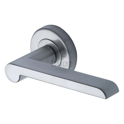 Heritage Brass Sorrento Door Handle Lever Latch on Round Rose Lugano Design