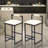 Set Of 2 Upholstered Bar Stools With Metal Frame