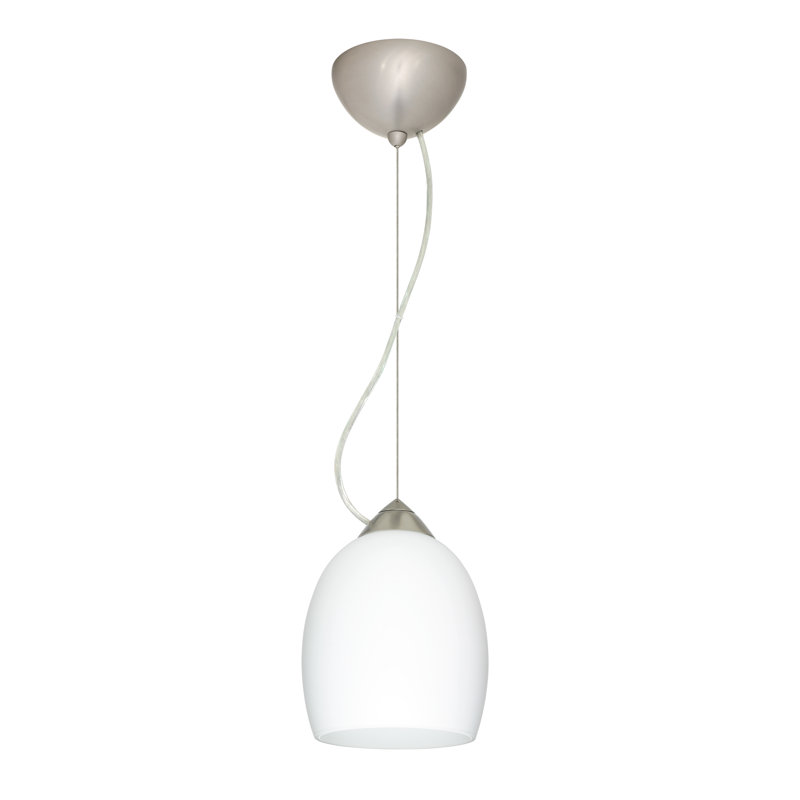 Lucia 1 - Light Single Pendant, LED, Satin Nickel, Opal Matte