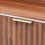 Rangement à chaussures Mid-Century cannelé avec 2 tiroirs rabattables et rangement autoportant en noyer pour le couloir d'entrée et la chambre à coucher | Idée de cadeau