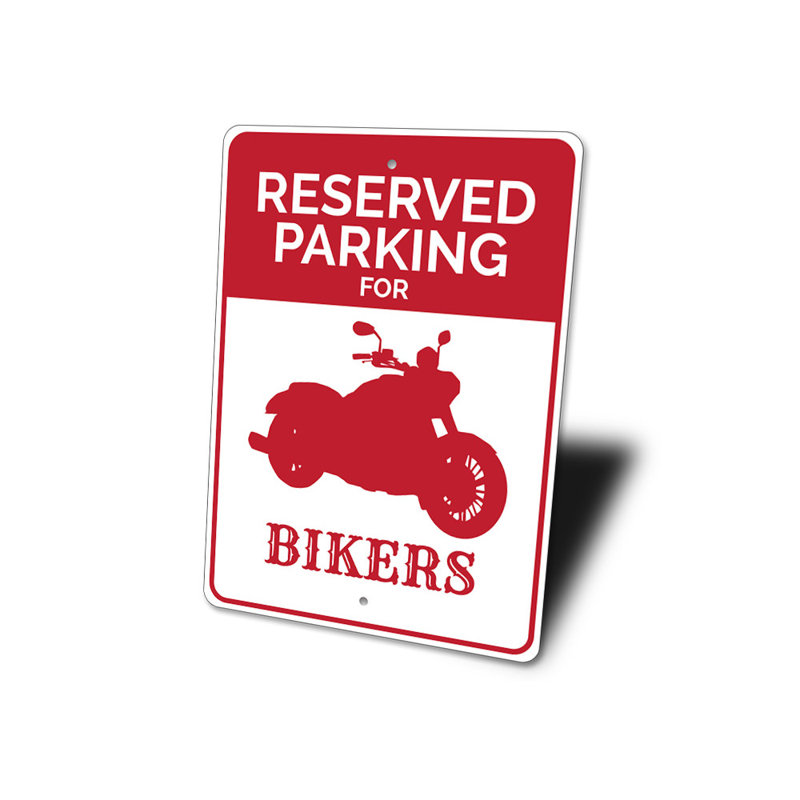 Enseigne de motard en aluminium, H 10 po x l 14 po x P 0,04 po