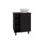 Meuble-lavabo avec lavabo, 1 porte, 4 pieds, 5 tablettes