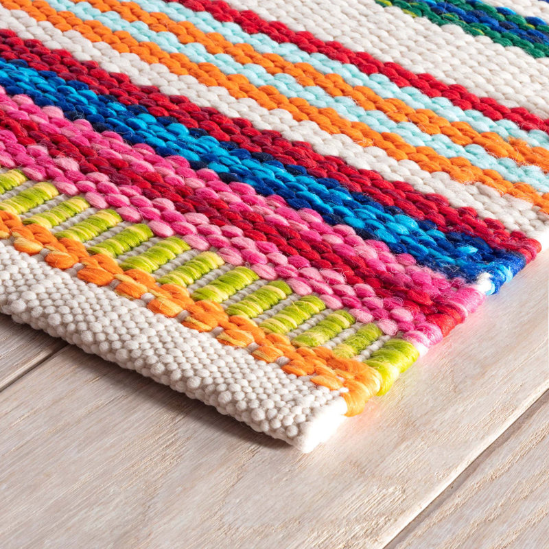 Bright Stripe Handwoven Indoor/Outdoor Rug, Rectangle 8'6" x 11'6"