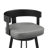 Ahlem Modern Swivel Counter or Bar Height Barstool with Arms and Open Low Back in Iron with Wood and Faux Leather-1183030929-1183030931