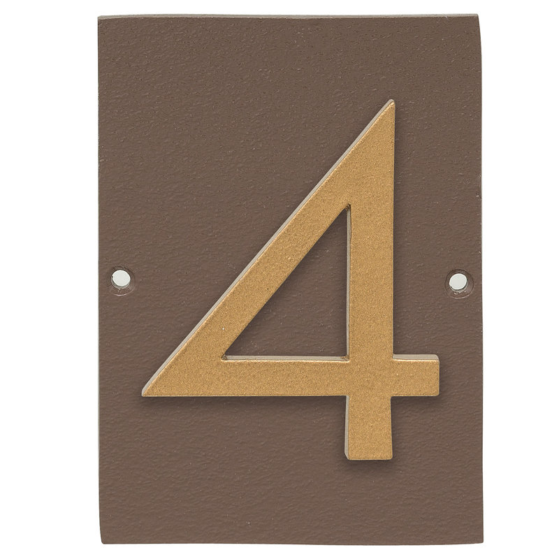 Plaque d’adresse murale sur 1 ligne flottante, Or, Sable, Oui