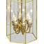 Lustre candélabre intérieur cage en laiton poli 6 lumières avec panneaux en verre biseauté transparent 
