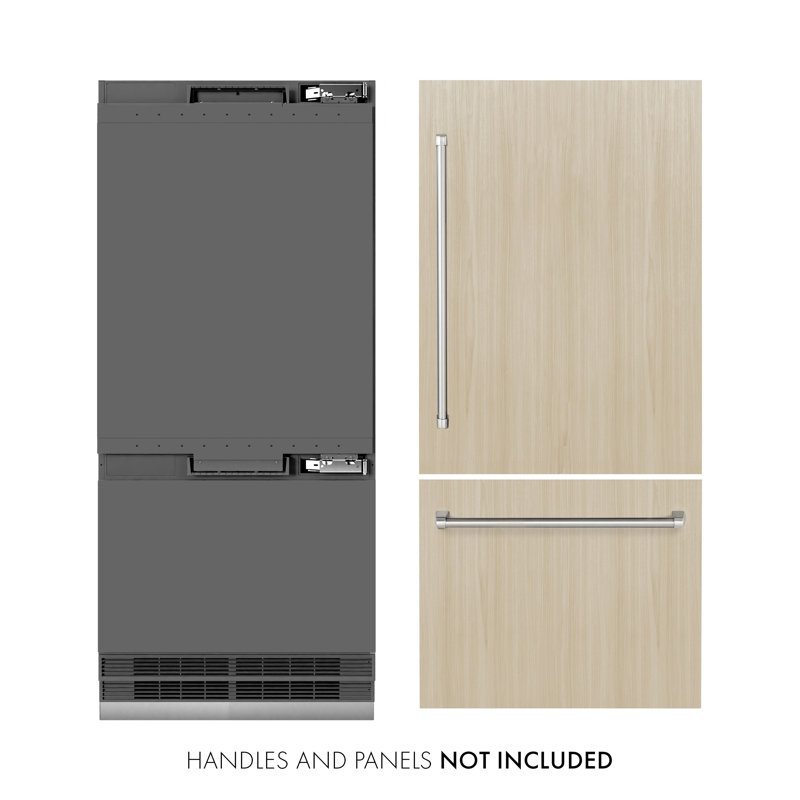 ZLINE 30 in. Panel Ready Refrigerator w/ Water Dispenser and Graphite Gray Interior