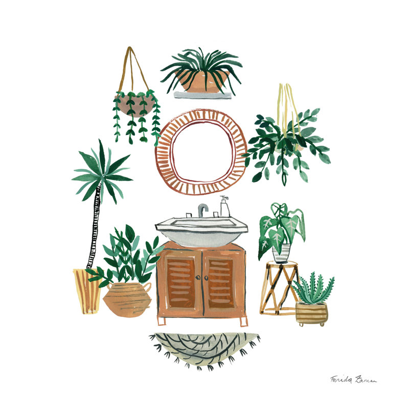 «Westerfeld Boho Bathroom I on Canvas» par Farida Zaman, reproduction, H 12 po x l 12 po