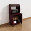 Chariot à micro-ondes Chariot utilitaire avec étagère à huche Support à épices mobile sur roulettes verrouillables Acajou-1608544942