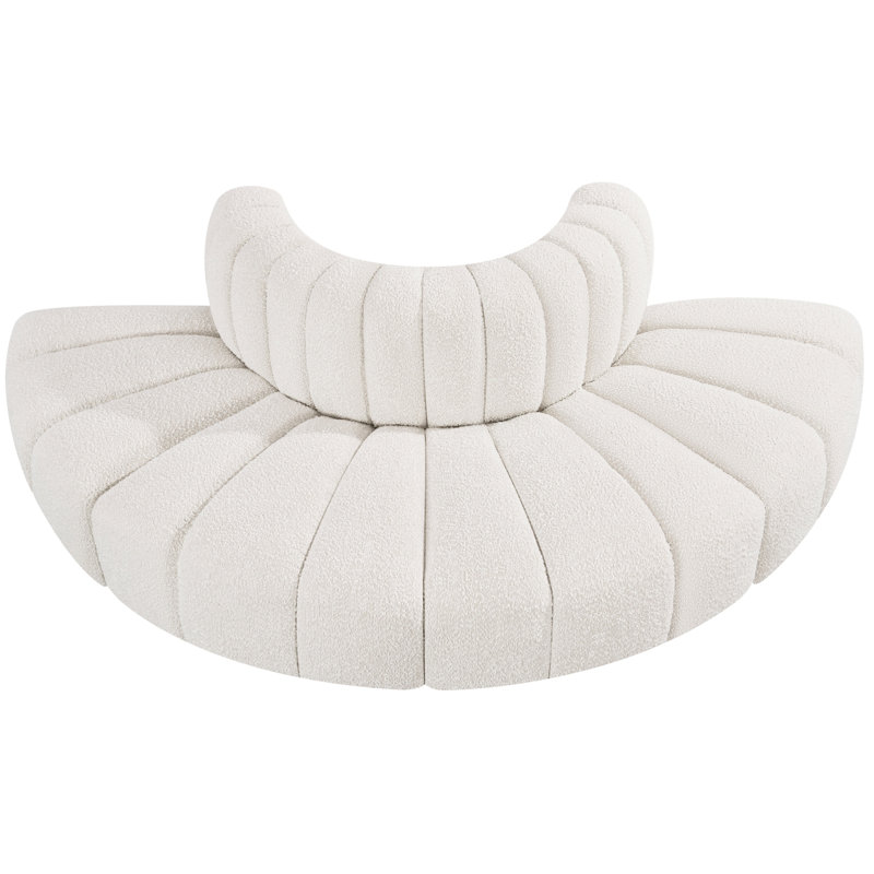 Canapé et méridienne rembourrés Iyleena, Tissu crème bouclé