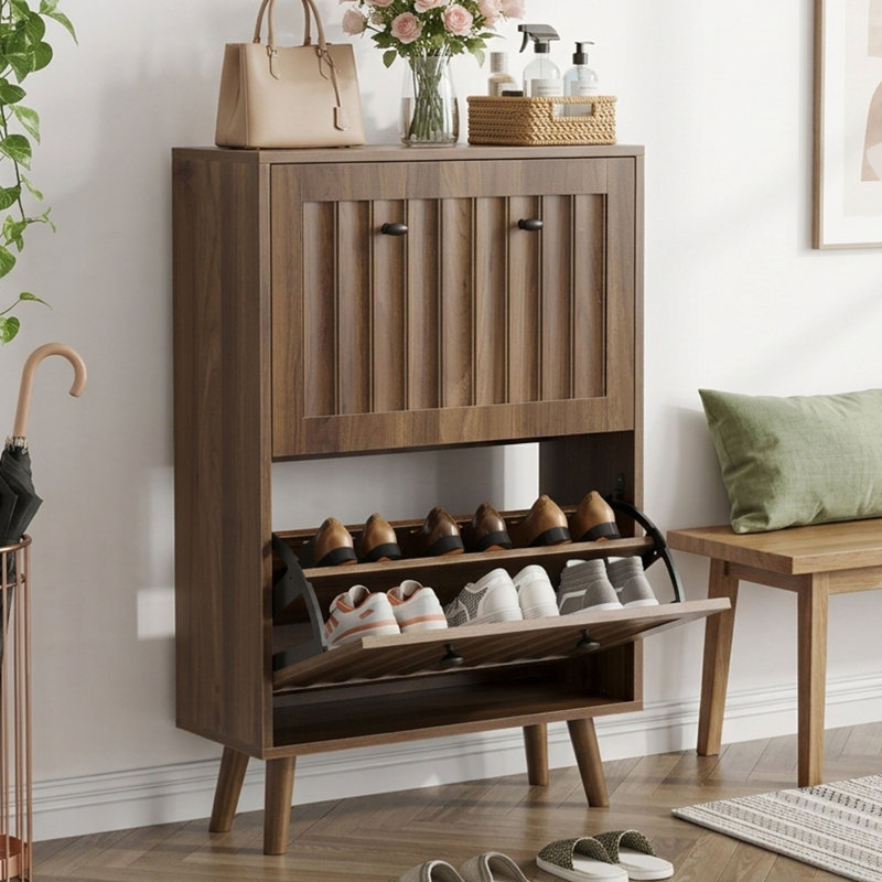Rangement à chaussures 23,6 po Mid-Century, 37.4" H x 23.6" W x 9.45" D
