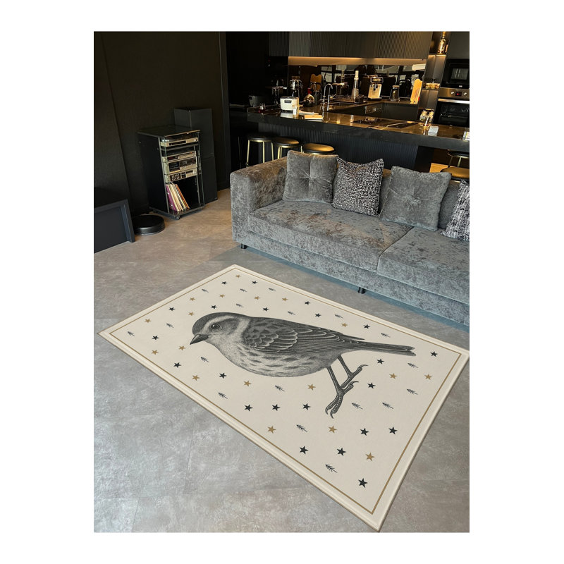 Tapis gris tissé Mosso, 2 pi 6 po x 4 pi 11 po