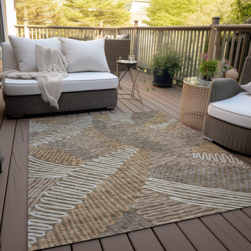 Tapis intérieur / extérieur Maliana avec envers antidérapant, Rectangle de 10 pi x 14 pi