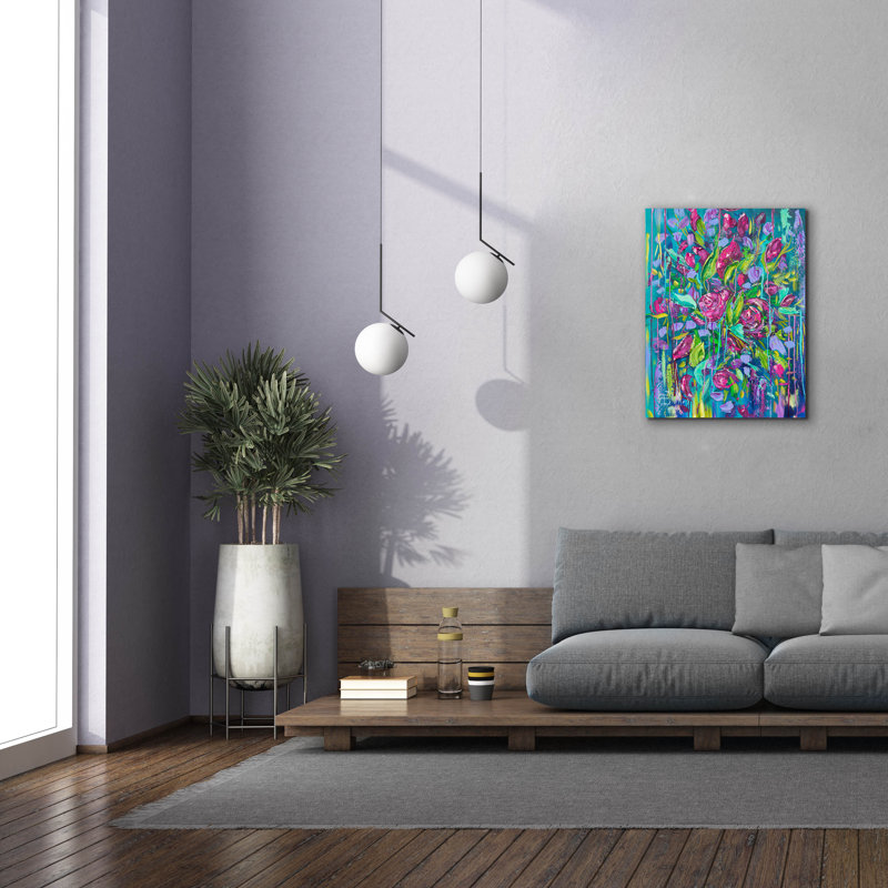 «Rain mauve» par Estelle Grengs, H 34 po x l 26 po x P 1,5 po