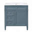 Meuble-lavabo 30 po avec lavabo supérieur, meuble-lavabo moderne avec 2 tiroirs et un tiroir basculant, meuble-lavabo simple-126233786