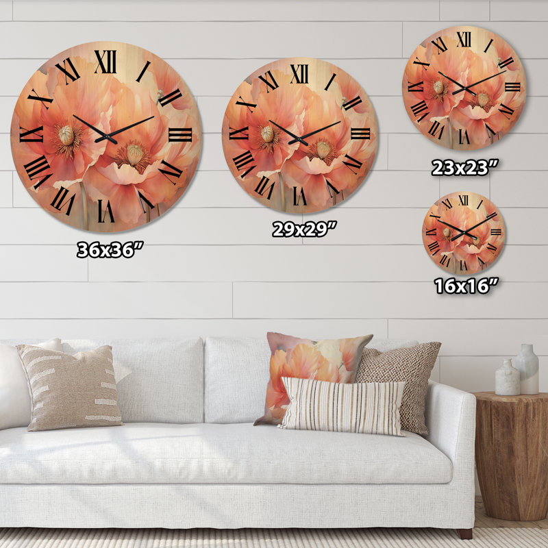 Horloge murale en bois massif Mirisa, Grand