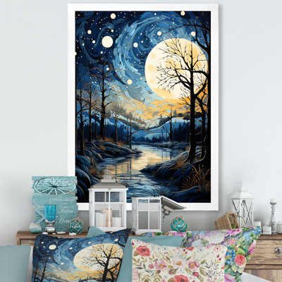 Indigo Intrigue Water Stream sur toile
