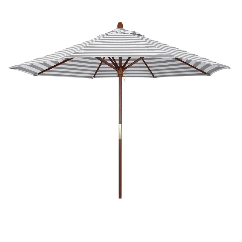 Manford 108'' Market Umbrella, Gray White Cabana Stripe