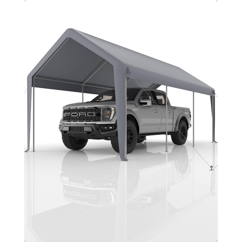 10x20 FT Carport Canopy Replacement Cover, Heavy Duty 200G PE Waterproof Tarp, UV & Wind Resistant Outdoor Shelter for Car Boat Patio Yard