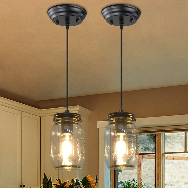 Luminaire suspendu en verre Mason à 2 lumières Camelot