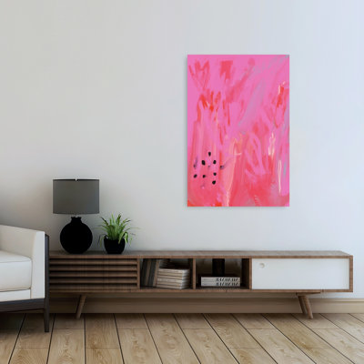 Vibrant Pink Abstract Abstract Bold Colorful Wall Art Print 1 Piece Wrapped Canvas Wall Art