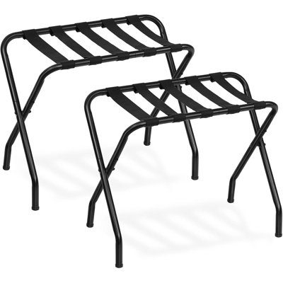 Porte-bagages, paquet de 2, support de valise pliable en métal pour chambre d'amis, peut supporter jusqu'à 100 lb
