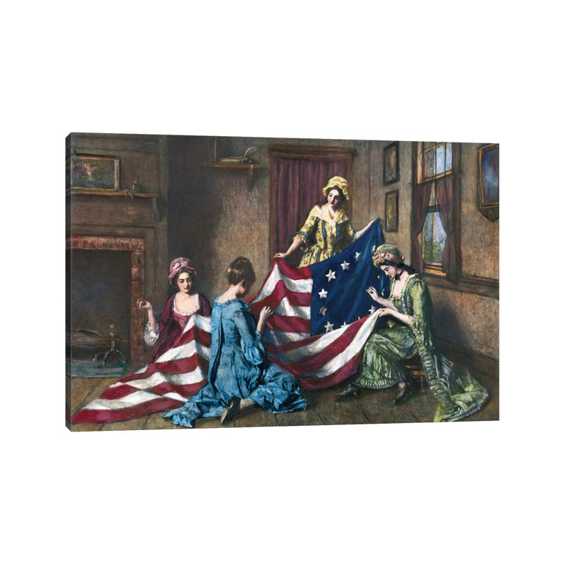 "La naissance du drapeau" par Henry Mosler - reproduction d'art sur toile tendue, H 8 po x l 12 po x P 0,75 po