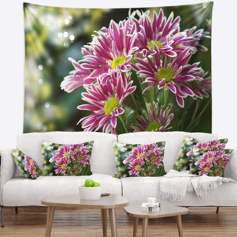Tapisserie florale mauve, H 32 po x l 39 po