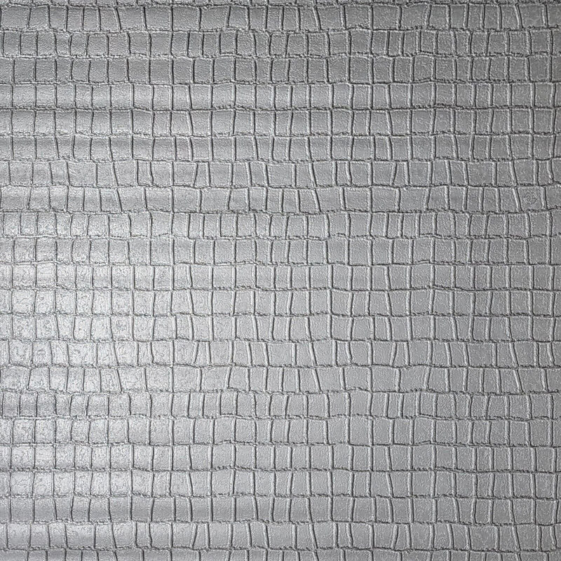 Papier peint imitation peau de crocodile gris argenté Juelle