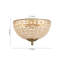 3-Light Antique Brass Crystal Bowl Flush Mount