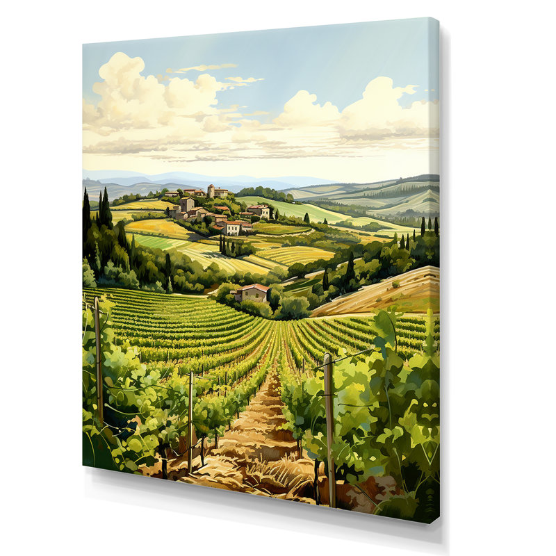 «Vineyard Scenery Beauty V», reproduction d'art sur toile, Toile tendue, H 32 po x l 16 po x P 1 po
