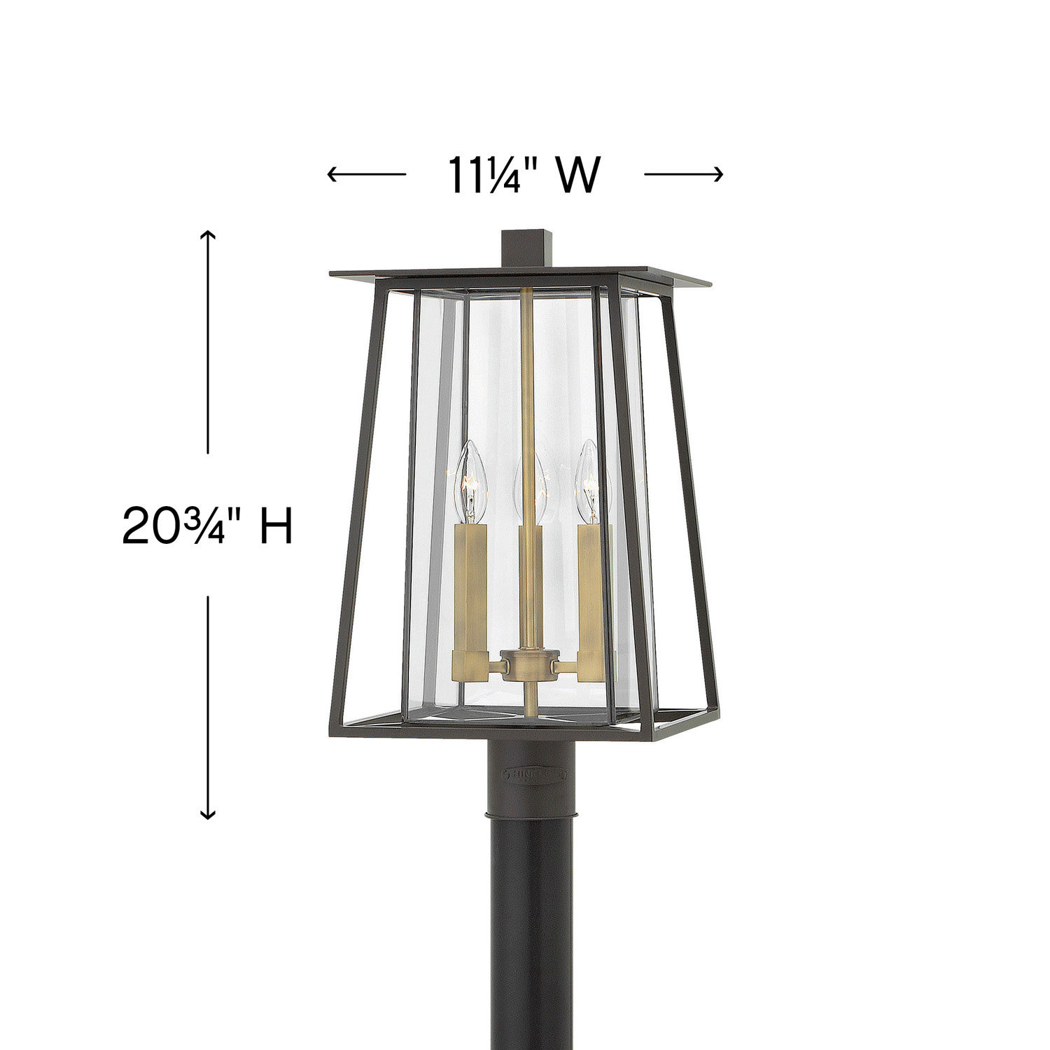 Becket 3-Light Outdoor Lantern Head, Buckeye Bronze