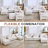 137.7" Teddy Modular Sofa Oversized Seating Cloud Couch 3-Seater Sofa with 2 Movable Ottoman and 2 Built-in Storage Side Table-424372981-424372980