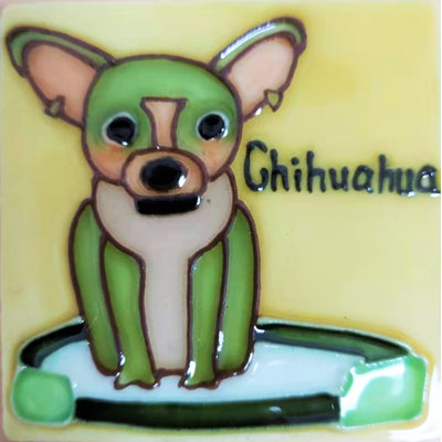 Chihuahua Dog 3x3" Ceramic Art Tile Magnet