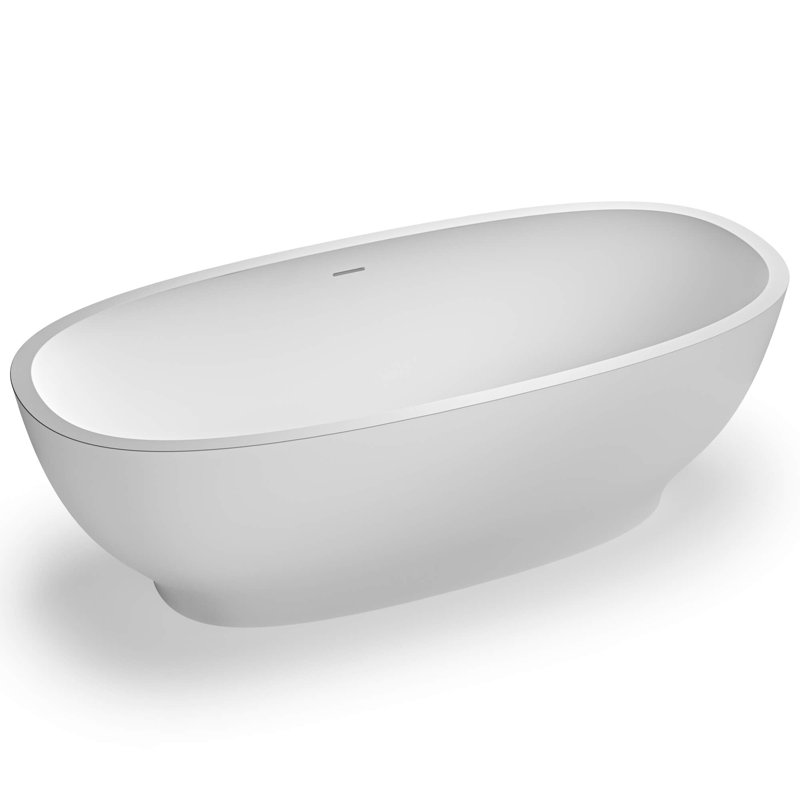 69" x 32" Freestanding Soaking Solid Surface Bathtub
