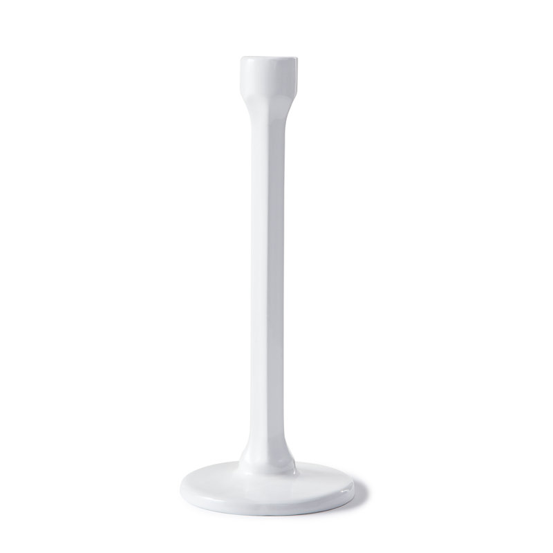 Concrete / Cement Tabletop Candlestick, White, 27 cm H x 7 cm W x 6 cm D