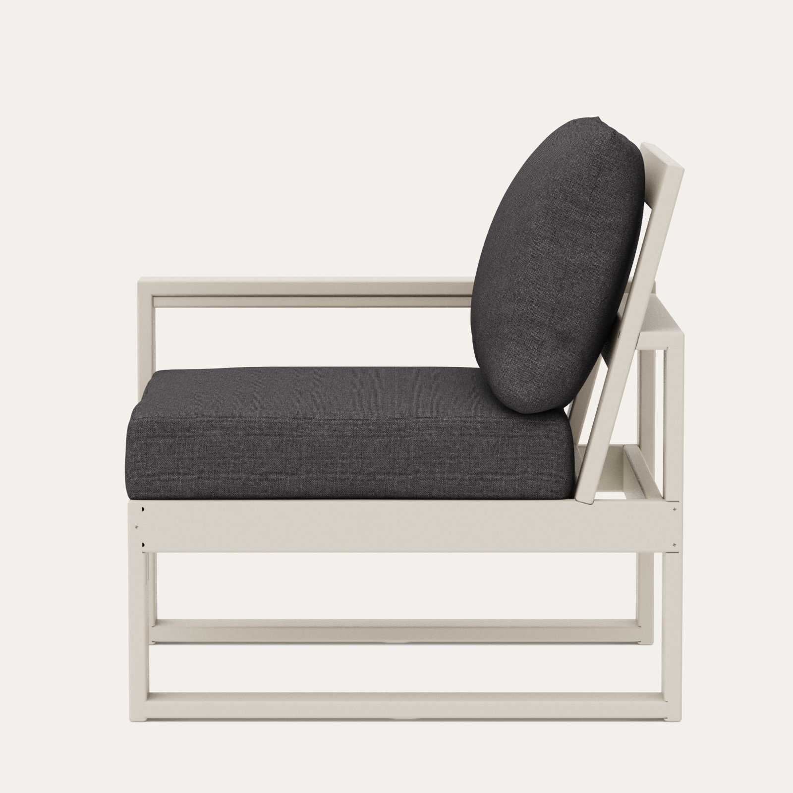 POLYWOOD Outdoor Lounge Chair, Ash Charcoal, Sand