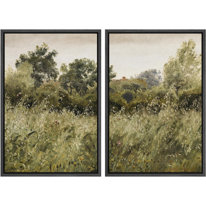 Été, pré, sérénité, champs luxuriants et fleurs sauvages, nature sauvage, illustrations, décor rustique, Blanc
