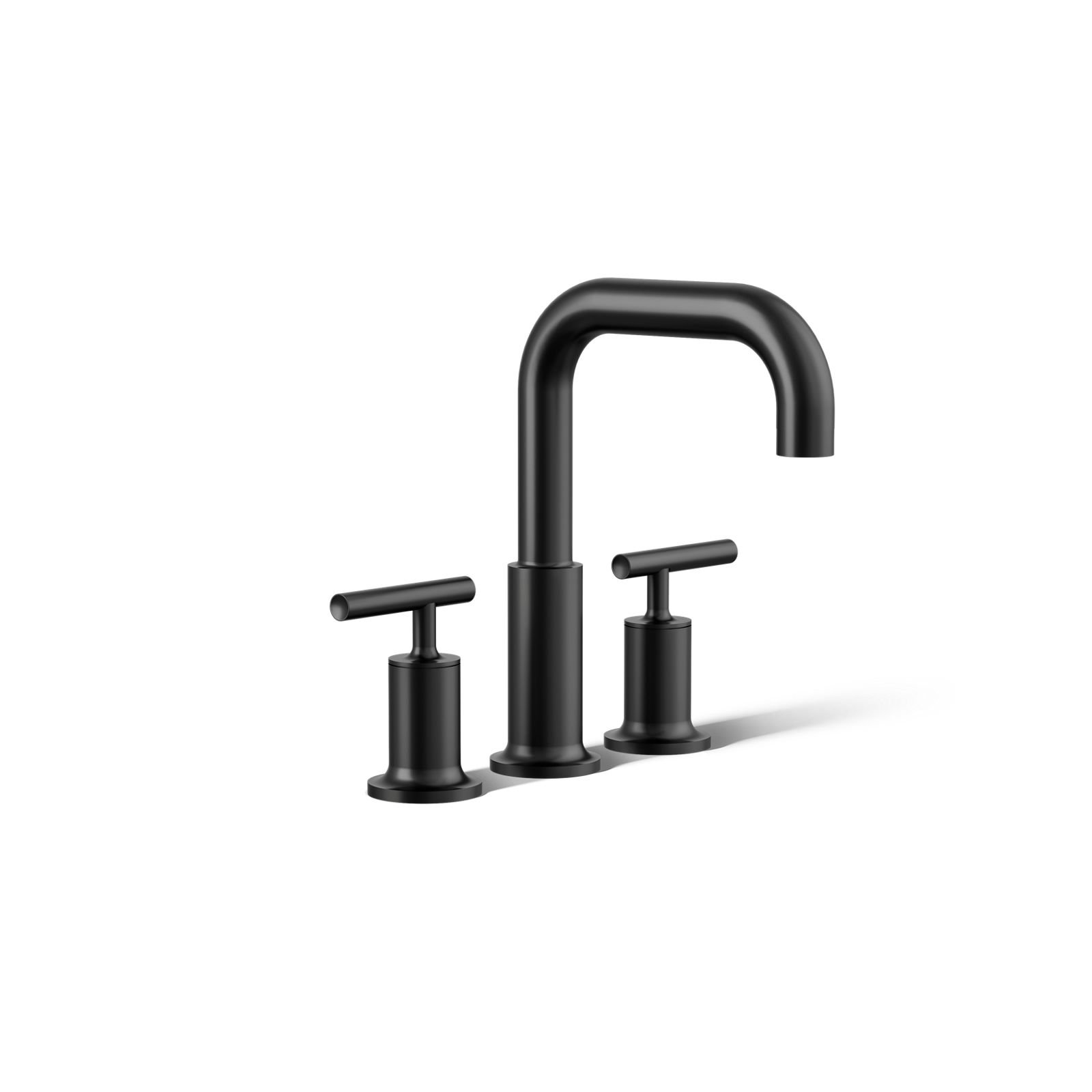 Purist for Two Deck-Mount Bath Faucet Trim for High-Flow Valve with Lever Handles, Valve Not Included, Matte Black