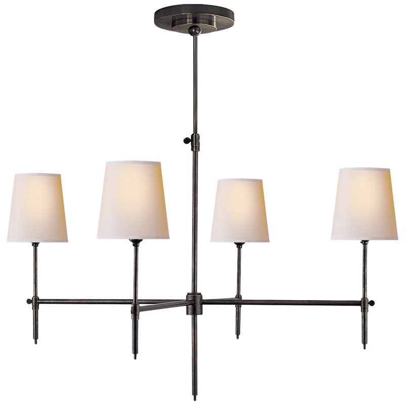 Thomas O'Brien Bryant Small Chandelier, Bronze, Fabric, 28" H x 36" W x 36" D