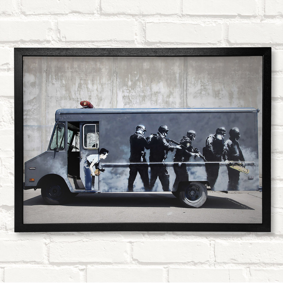 Gerahmtes Leinwandbild Banksy Swat Truck