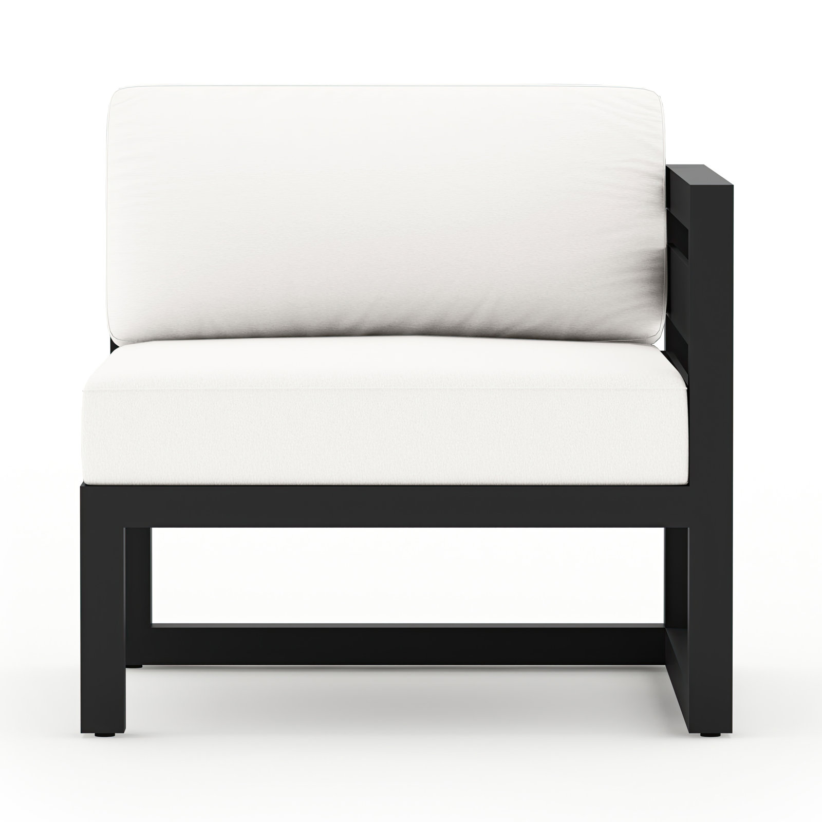 Smith 5 Piece Sectional Seating Group with Sunbrella® Cushions, Black, Canvas Natural