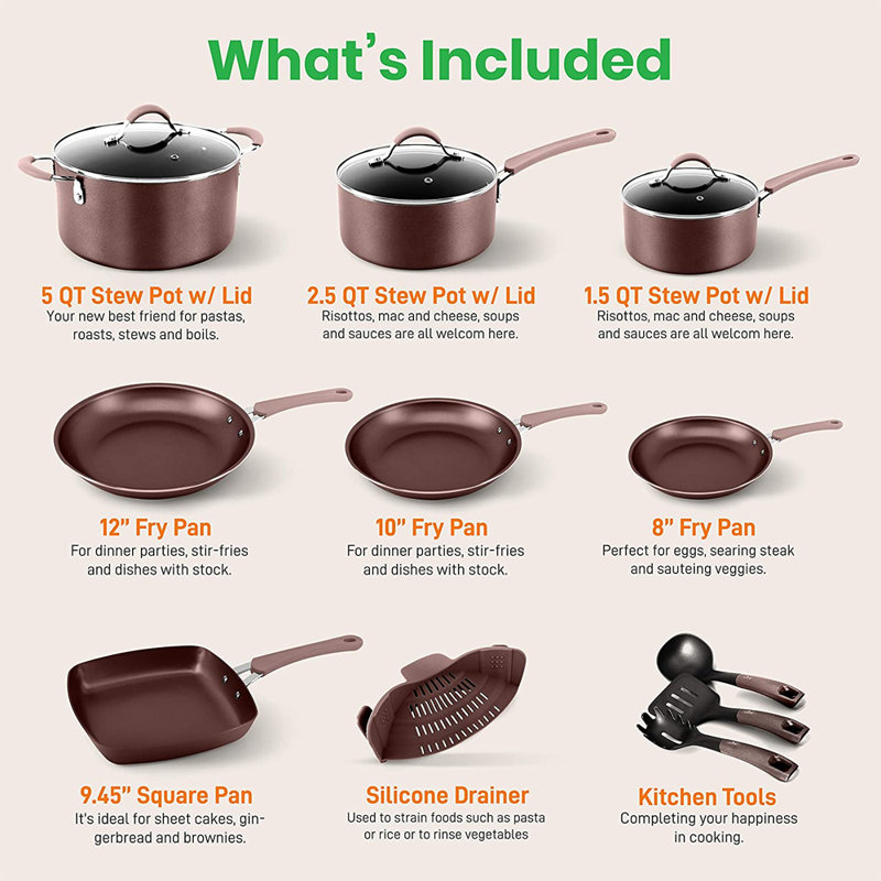 20 - Piece Non-Stick Aluminum Cookware Set
