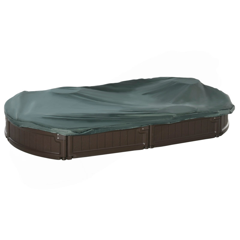 Bac à sable pour enfants avec lit de jardin pour l'extérieur, brun, 72 po x 41,25 po x 8,75 po