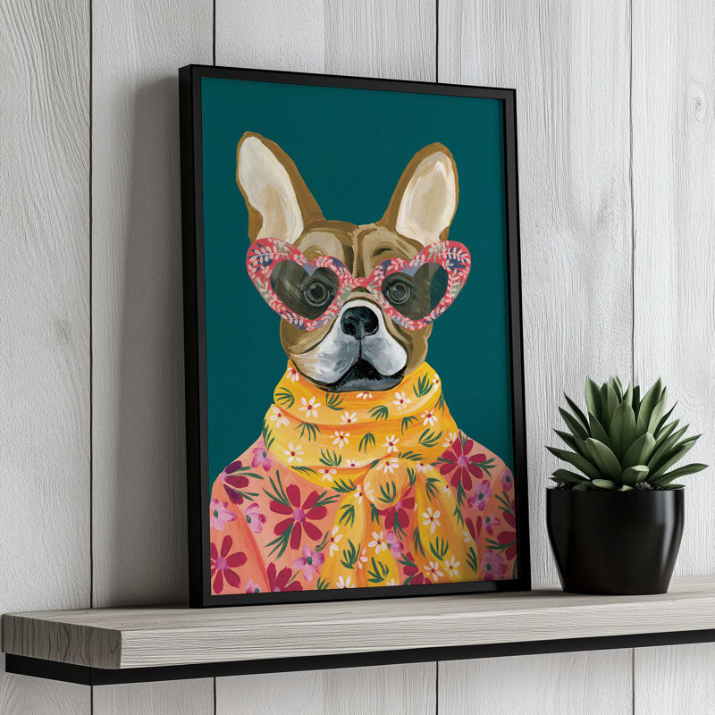 «Fabulous Frenchie» par Yvette St. Amant, reproduction d'art sur toile, Argent argent, H 16 po x l 12 po