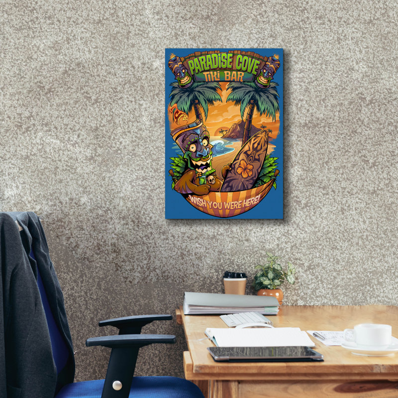 «Tiki Man Hammock» par Flyland Designs, art mural sur toile, H 26 po x l 18 po x P 0,75 po